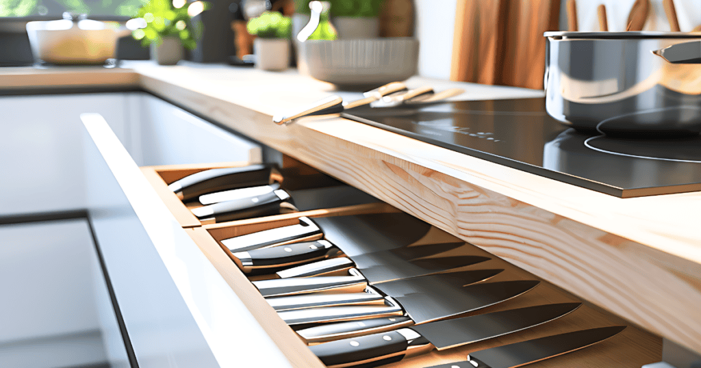 knives in kitchen drawer