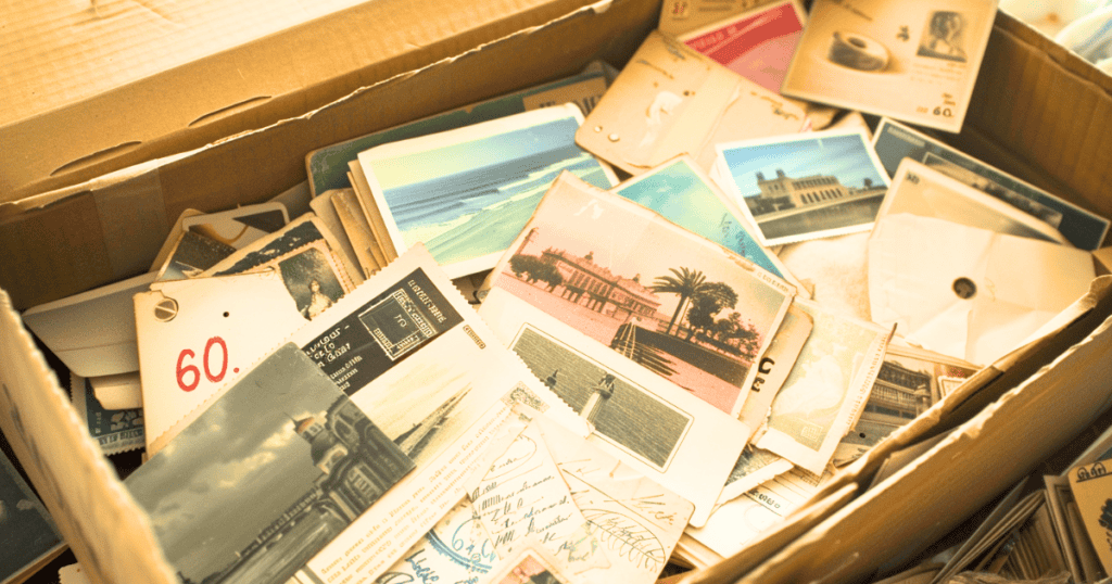 box filled with momentos such as pictures and letters