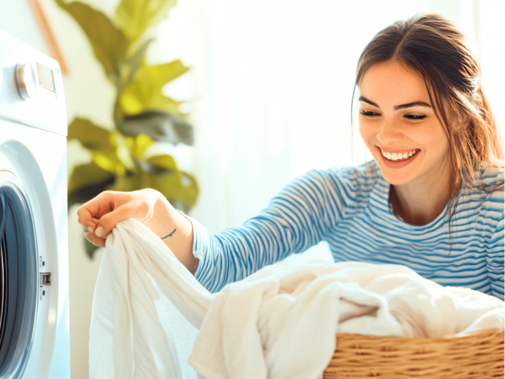 Woman doing laundry