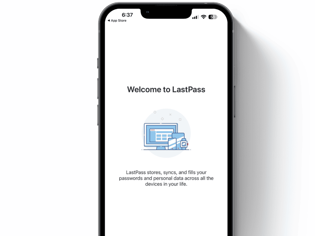 The Last Pass app on the screen of an Iphone.