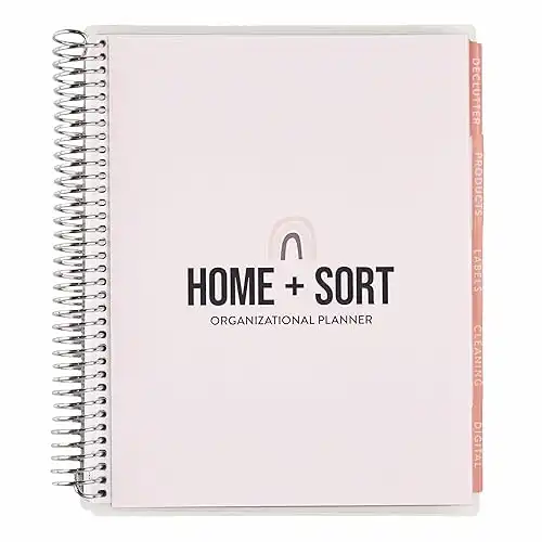 Erin Condren 7×9 Home Organization Planner | Learn to Tidy, Organize, & Clean| 124 Pages, 80 lb. Premium Paper, Designed by Erin Condren X Home + Sort