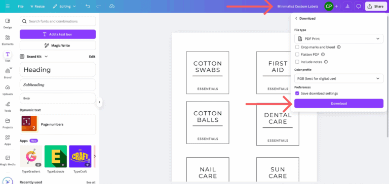 How to Design and Print Custom Labels in Canva (Easy & Pretty