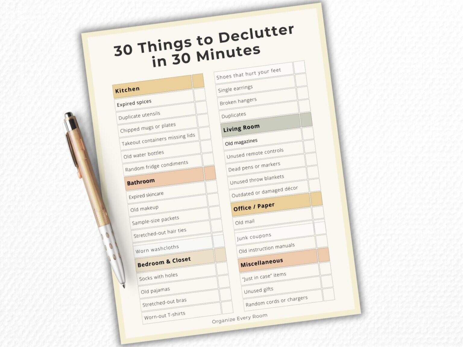30 Things to Declutter in 30 Minutes - Organize Every Room