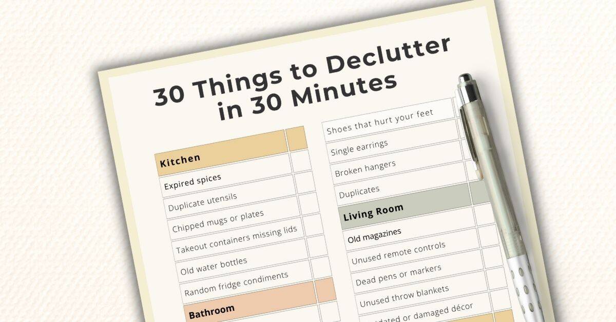 30 Things to Declutter in 30 Minutes - Organize Every Room